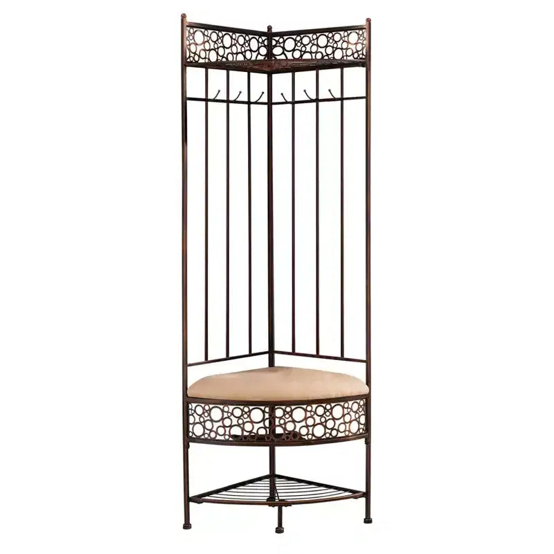 Banc de rangement Salini Metal Corner pour entrée/couloir avec porte-manteau