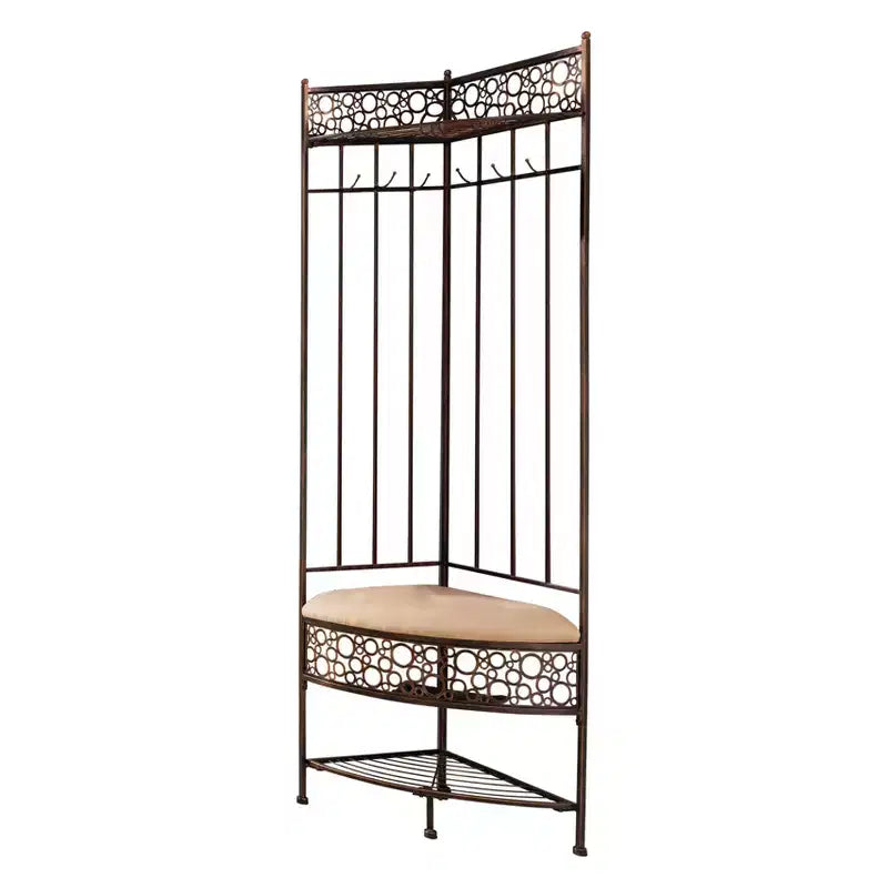 Banc de rangement Salini Metal Corner pour entrée/couloir avec porte-manteau
