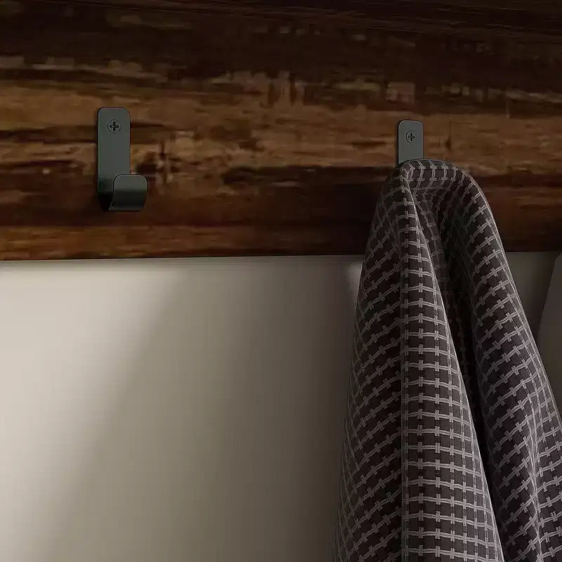 Porte-manteau avec 5 crochets, banc et range-chaussures pour 10 paires de chaussures pour l'entrée, porte-manteau banc à chaussures 2 en 1