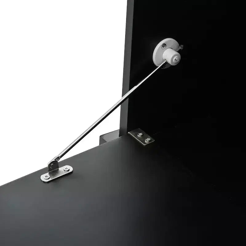 Banc d'entrée de 119 cm de large, portemanteau 4-en-1 avec rangement, 4 crochets et coussin, organisateur de chaussures peu encombrant pour buanderie, noir