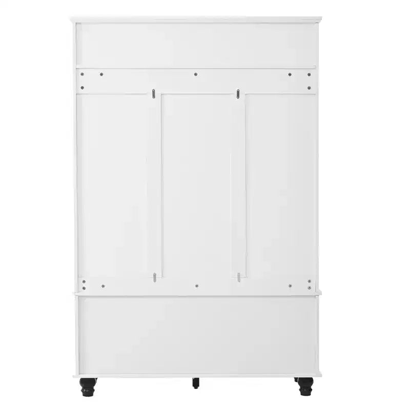 Meuble d'entrée avec banc à chaussures, 4 patères et étagères ouvertes, meuble d'entrée moderne avec banc et rangement à chaussures, porte-manteau 4-en-1 pour couloir, salon