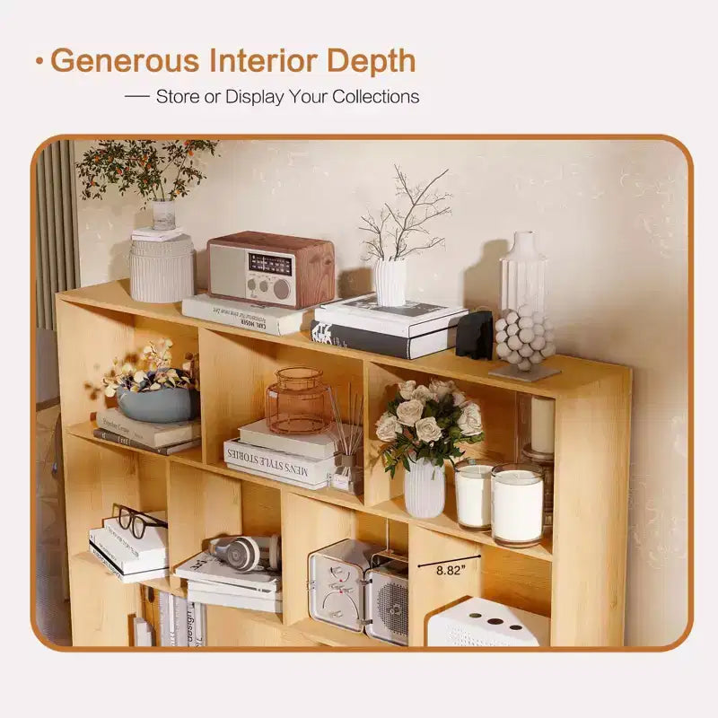 Étagère de rangement moderne à 10 cubes, organisateur de présentation ouvert à 3 niveaux avec base métallique renforcée pour salon et bureau à domicile