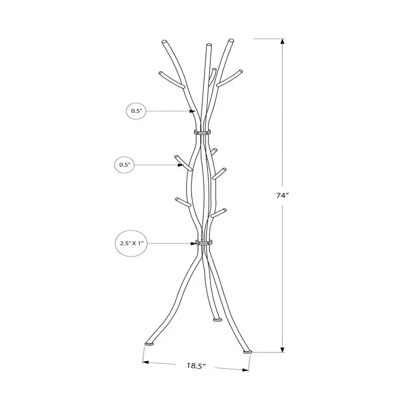 74 Portemanteau arbre en métal avec 11 crochets autoportant