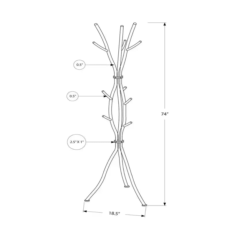 74 Portemanteau arbre en métal avec 11 crochets autoportant