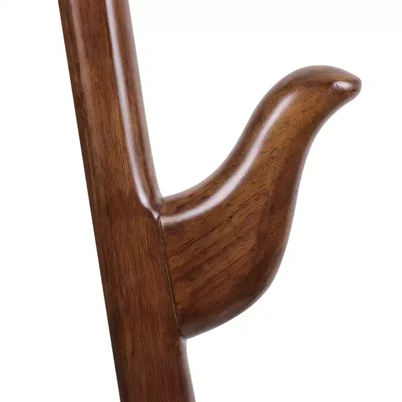 Porte-manteau autoportant créatif en forme de S, porte-manteau en bois massif avec 6 crochets et base ronde robuste, pour manteaux, chapeaux et sacs