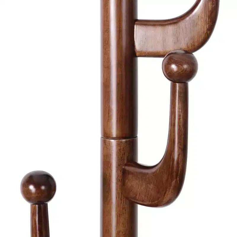 Porte-manteau sur pied Cactus, en bois massif, avec 7 patères et base ronde robuste, pour l'entrée, pour manteaux, chapeaux et sacs