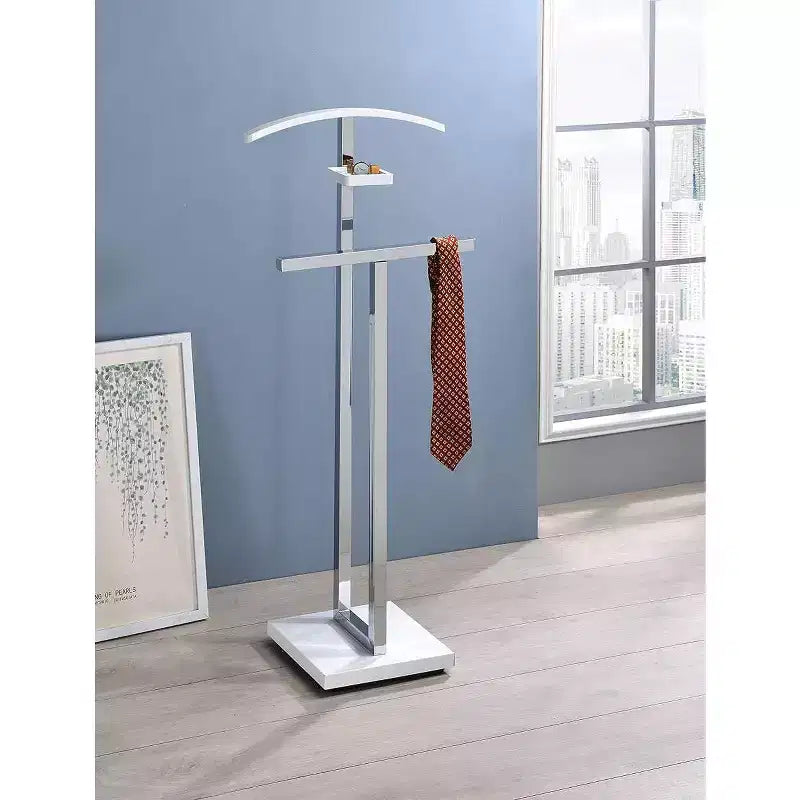 Valet de chambre Vaccaro en métal et bois, porte-vêtements
