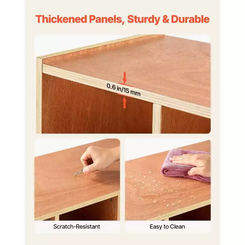 Porte-manteau enfant à 5 sections, meuble de rangement cubby en bois pour tout-petits avec 10 patères, tapis antidérapant, casiers modernes pour enfants