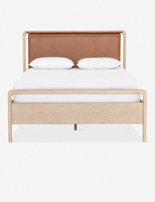 Lit Puisant son inspiration des chaises en toile tendue en cuir, ce cadre de lit est une pièce maîtresse aux lignes épurées et complètement unique dans votre chambre principale