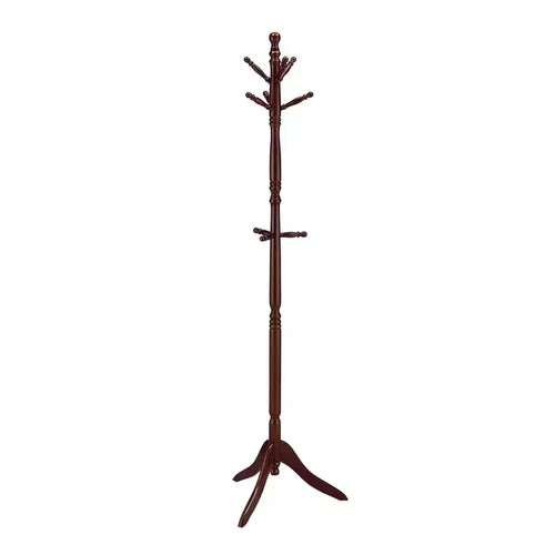 71.5" Swivel Coat Rack Cherry Wood - Ore International: Umbrella Storage, Spinning Top, Double Tier Hooks