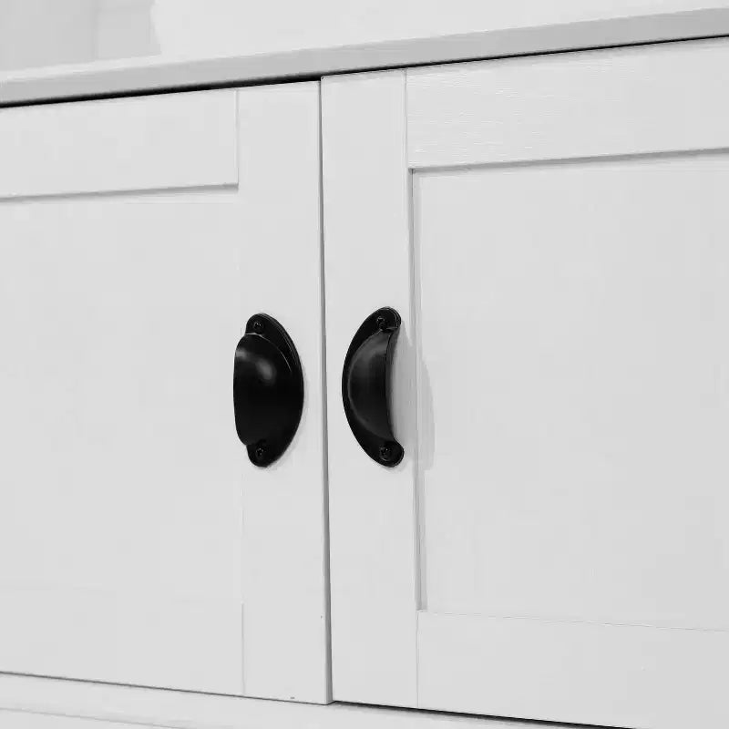 Porte-manteau d'entrée Merrick Lane avec banc, 4 doubles patères, rangement supérieur et rangement sous le banc à double porte