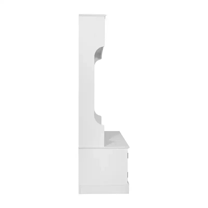 Porte-manteau d'entrée Merrick Lane avec banc, 4 doubles patères, rangement supérieur et rangement sous le banc à double porte