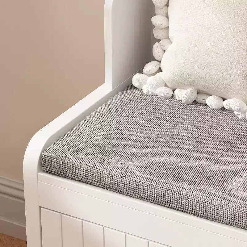 Porte-manteau 3-en-1 en bois Famapy avec banc de rangement à 4 crochets métalliques